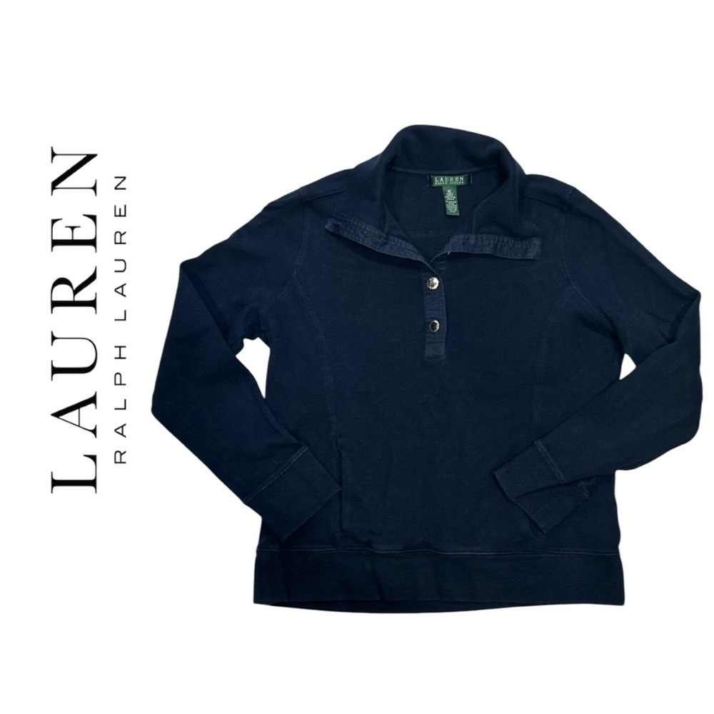 Lauren Ralph Lauren VINTAGE Women’s Button Up‎ Navy Blue Top - Size M